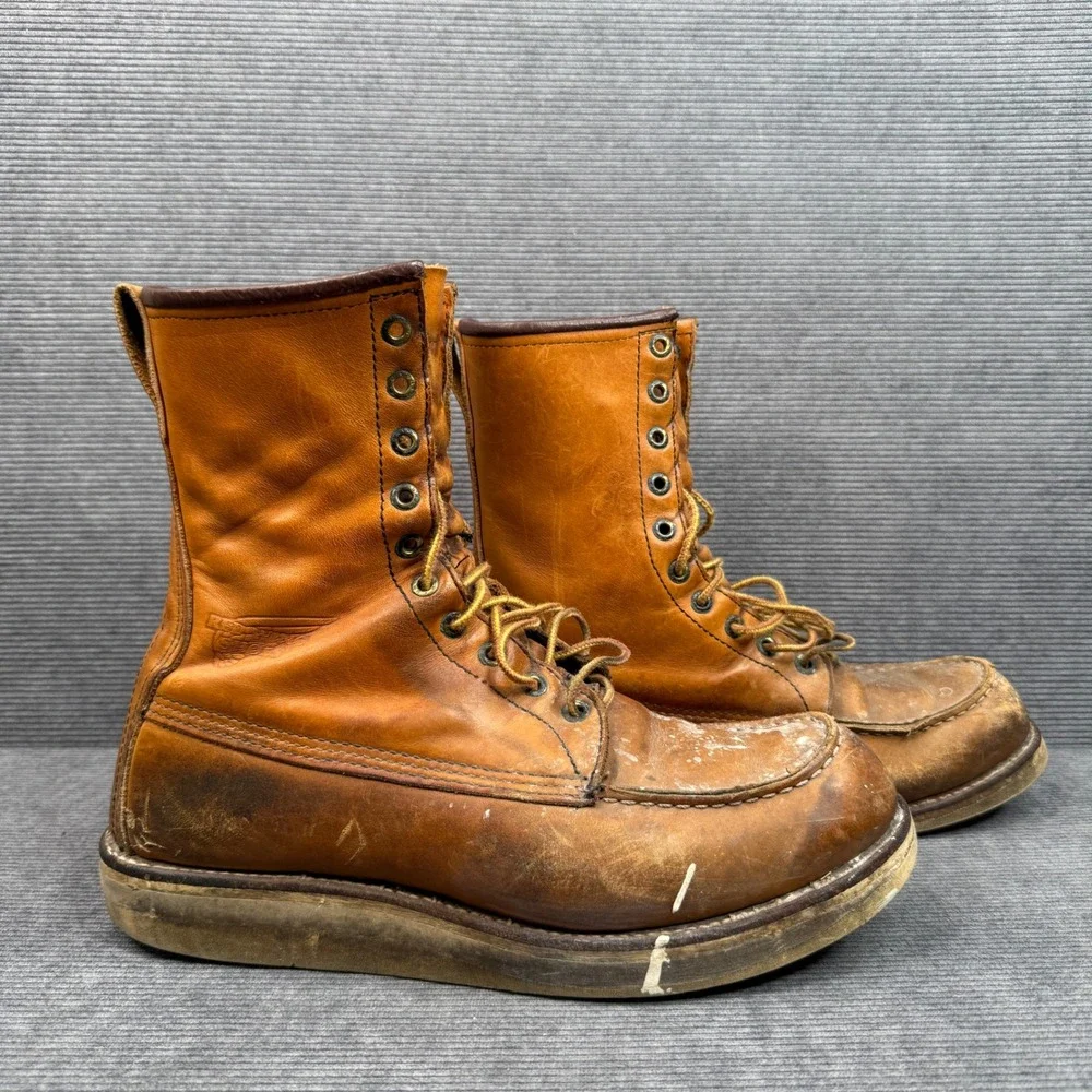 Red Wing 877 Heritage Classic Moc Toe 8 Inch Leather Work Boots Mens 10 D USA
